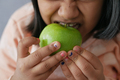 child mouth eating apple closeup  - PhotoDune Item for Sale