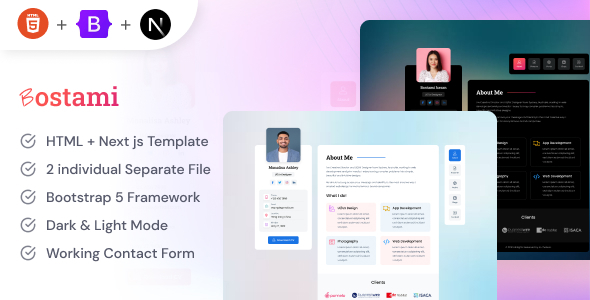 Bostami - Bootstrap 5 NextJS & HTML Portfolio Template