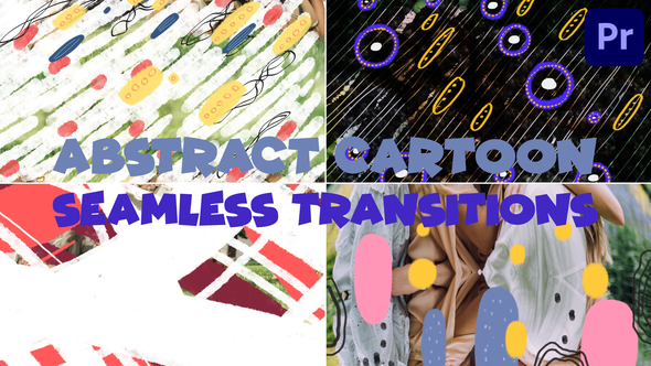 Abstract Cartoon Shapes Seamless Transitions | Premiere Pro MOGRT