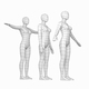 Natural Female in In 3 Modeling Poses Base Mesh - 3DOcean Item for Sale