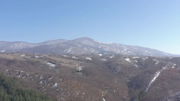 Deli Jovan mountain by winter 4K drone footage