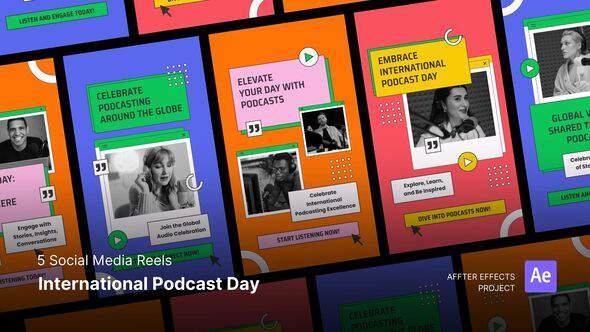 Social Media Reels - International Podcast Day After Effects Template