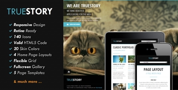 TrueStory - Fullscreen HTML5 Template