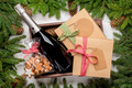 Box with Christmas gingerbread cookies and champagne - PhotoDune Item for Sale
