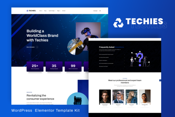 Techies - Technology Branding Agency Elementor Pro Template Kit