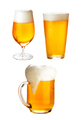 set with different glasses of beer on white - PhotoDune Item for Sale