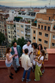 Vertical view from top group happy friends gathered celebrating wine at penthouse party. Background. - PhotoDune Item for Sale