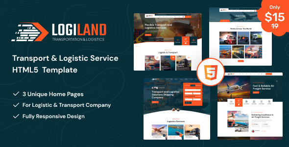 LogiLand - Transportation & Logistics Services HTML5 Template