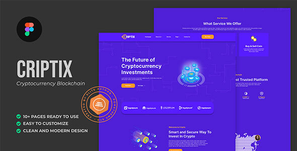 Criptix - Cryptocurrency Blockchain & Bitcoin Figma Template