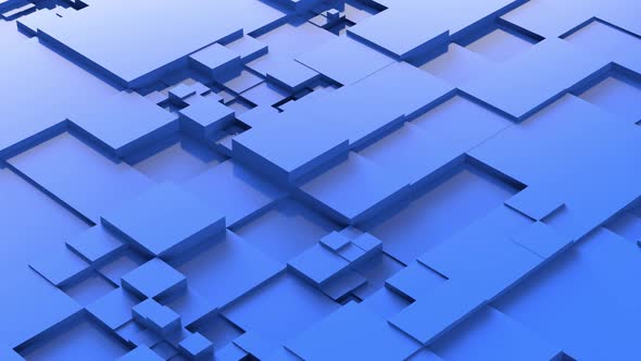 Abstract Cubic Hi-tech Background Blue