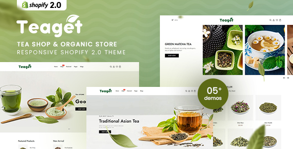 Teaget – Tea Shop & Organic Store Responsive Shopify 2.0 Theme – 0 Sold!