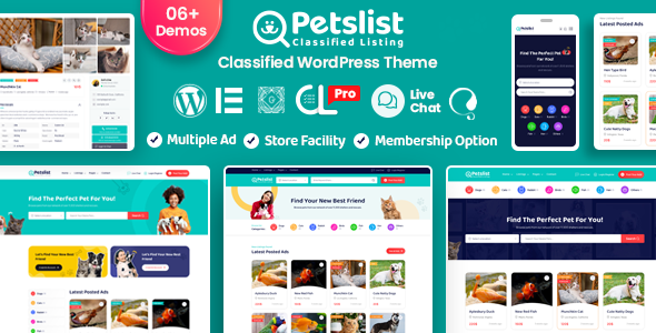 Read more about the article Petslist – Pet listing WordPress Theme