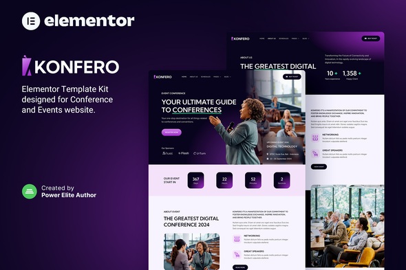 Konfero – Conference & Event Elementor Template Kit