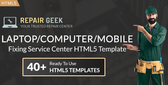 Repair Geek - Laptop And Computer Fixing Service Center HTML5 Template