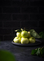 Fresh ripe green apple in dark background. - PhotoDune Item for Sale