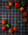 Colorful bell pepper on black background - PhotoDune Item for Sale