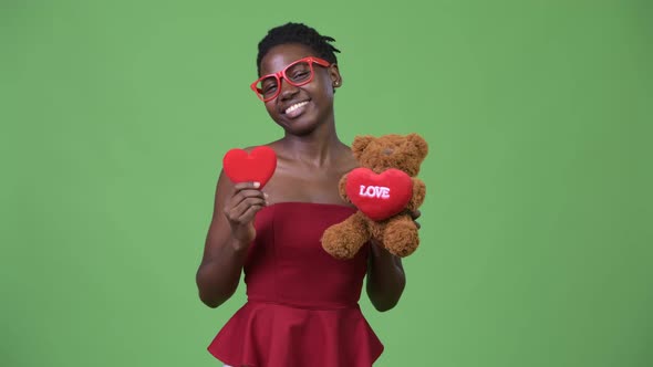 Young Beautiful African Woman Ready for Valentine's Day