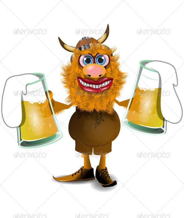 viking with beer