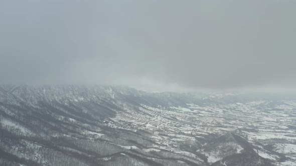 Mountain Veliki Krs scene by winter 4K aerial footage