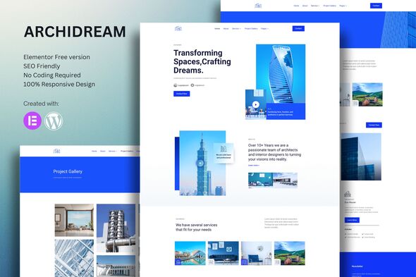 Archidream – Architecture Elementor Template Kit – 0 Sold!