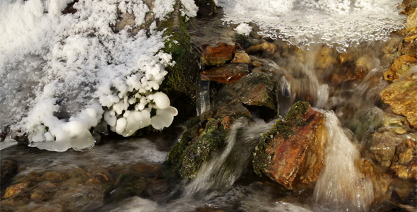 Ice In A Winter Stream
