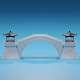 Cartoon Chinese Pavilion and Stone Bridge - 3DOcean Item for Sale