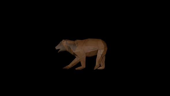 Old Wood Bear Walk Transparent Alpha Loop