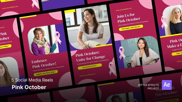 Social Media Reels - Pink October After Effects Template