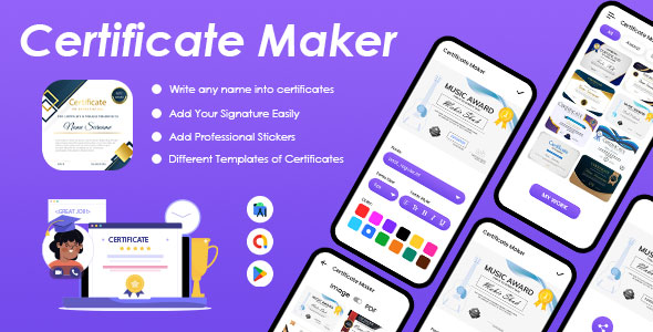 Certificate Maker - Certificate Generator - Certificate Templates Maker - Professional Certificate