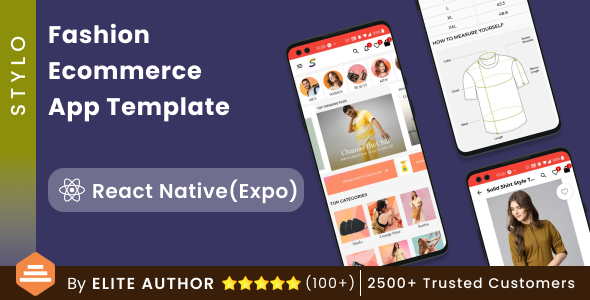 Fashion Ecommerce Android App + Fashion Ecommerce iOS App Template | React Native | Stylo