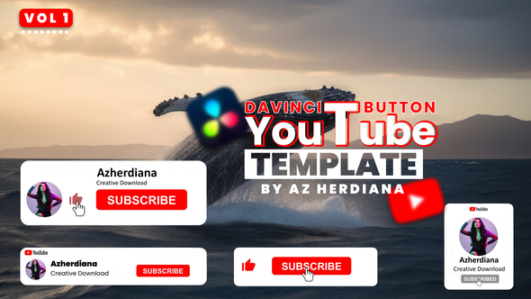 Youtube Subscribe Buttons Template DaVinci Resolve