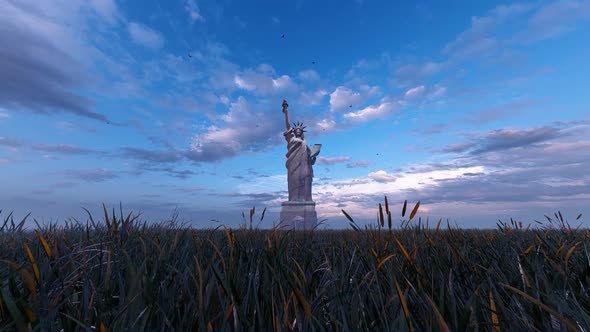 Statue Of Liberty In The Field