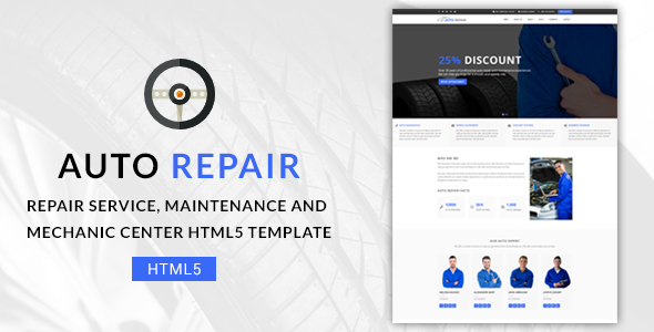 Auto Repair - Maintenance and Mechanic Center HTML5 Template