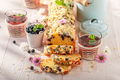 Sweet blueberries yeast cake made of sugar and fruits. - PhotoDune Item for Sale