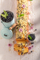 Sweet blueberries yeast cake as summer dessert. - PhotoDune Item for Sale