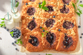 Tasty blueberry yeast cake as sweet summer snack. - PhotoDune Item for Sale