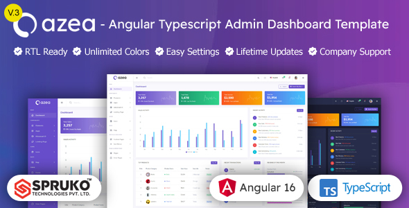 Azea – Angular Admin & Dashboard Template
