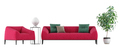 Living room set with sofa and armchair on white background - PhotoDune Item for Sale