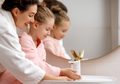 girl and her mother are washing hands - PhotoDune Item for Sale