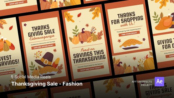 Social Media Reels - Thanksgiving Sale - Fashion After Effects Template