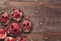 Halloween food. Homemade tartlets with jam and scary skull-shaped pears.  - PhotoDune Item for Sale