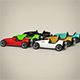 Vintage racing car set - 3DOcean Item for Sale