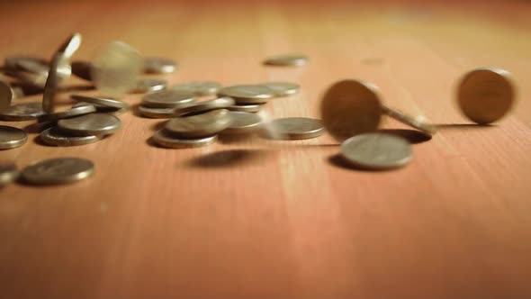 iron money background falling coins