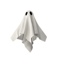 Halloween scary ghostly cartoon spooky character isolated on white. - PhotoDune Item for Sale
