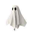 Halloween scary ghostly cartoon spooky character isolated on white. - PhotoDune Item for Sale