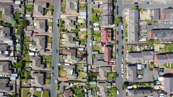 Aerial footage of the village of Cleckheaton in Yorkshire in the UK