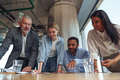 Group of people discussing documents project in the office. Business teamwork situation  - PhotoDune Item for Sale