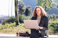 modern businessman working outdoors with a laptop - PhotoDune Item for Sale