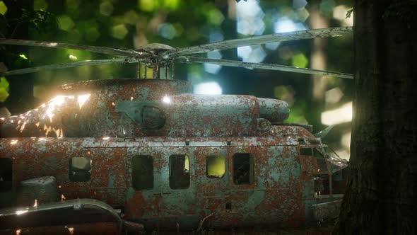 Old Rusted Military Helicopter alt