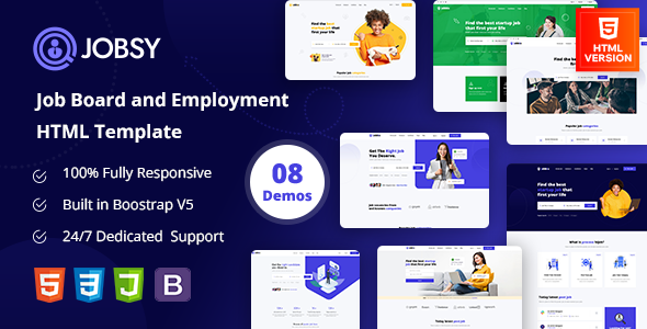 Jobsy - Job Board and Employment HTML Template